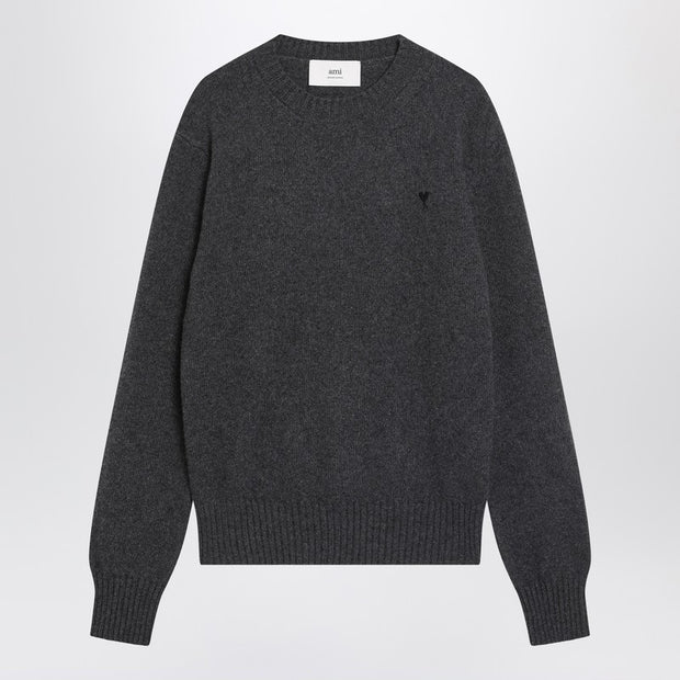 Ami Paris Anthracite Grey Ami De Coeur Sweater