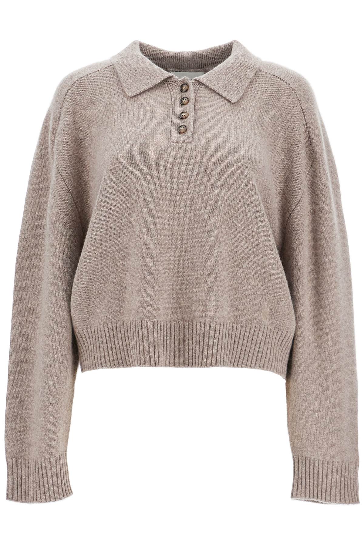 Loulou Studio Cashmere Cropped Polo Sweater