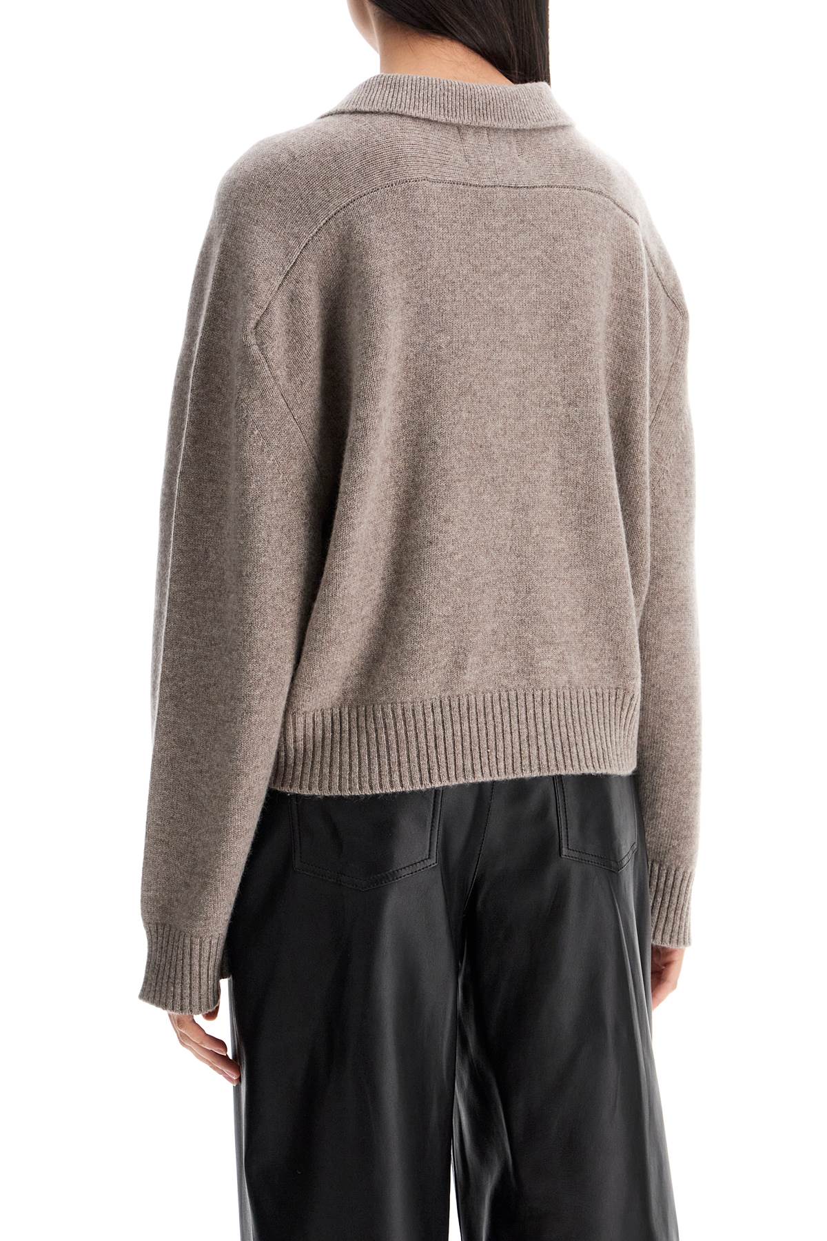 Loulou Studio Cashmere Cropped Polo Sweater