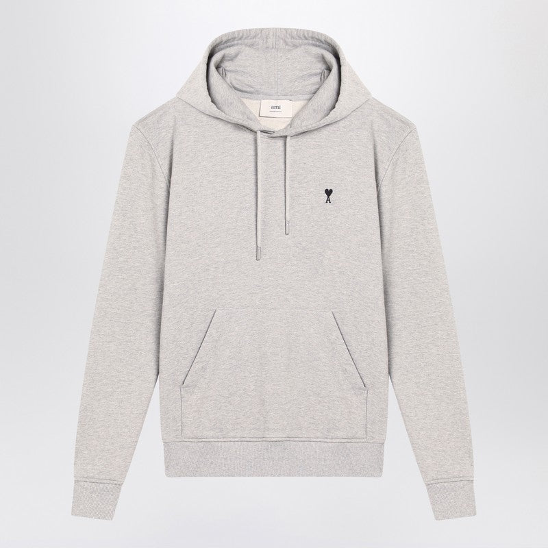 Ami Paris Grey Ami De Coeur Hoodie