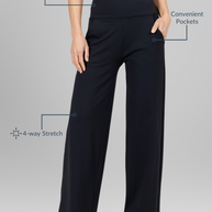 KiraGrace HIGH WAIST WIDE LEG PANT: BLACK