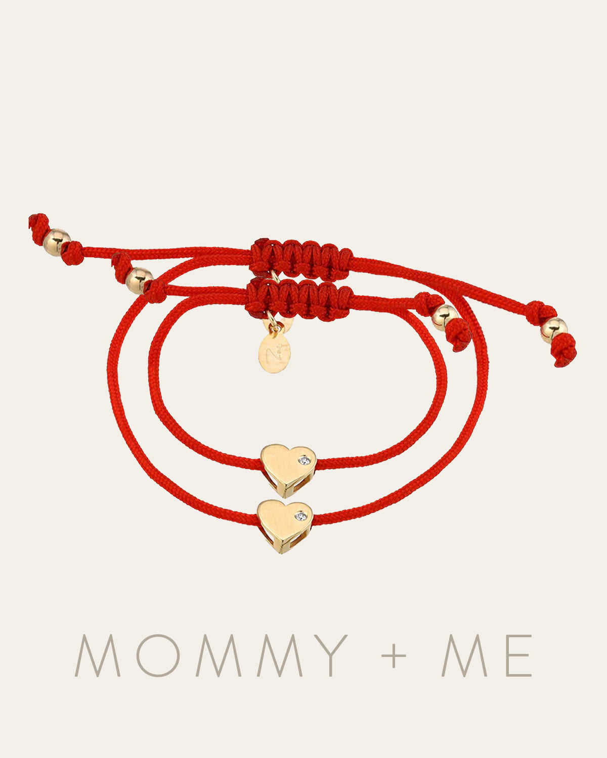 Zoe Lev Heart With Diamond Fortune Bracelets - Mommy + Me