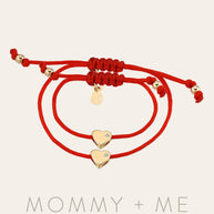 Zoe Lev Heart With Diamond Fortune Bracelets - Mommy + Me