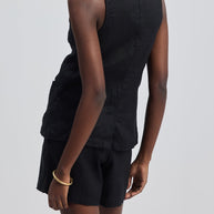 Reistor Hemp Vest Jacket Set in Black