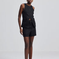 Reistor Hemp Vest Jacket Set in Black