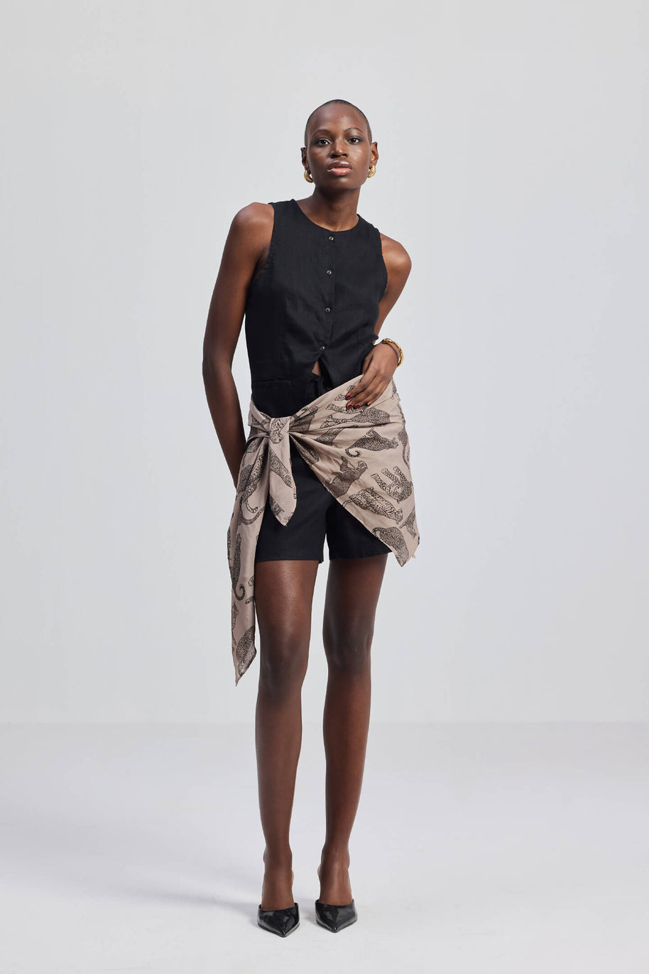 Reistor Hemp Vest Jacket in Black