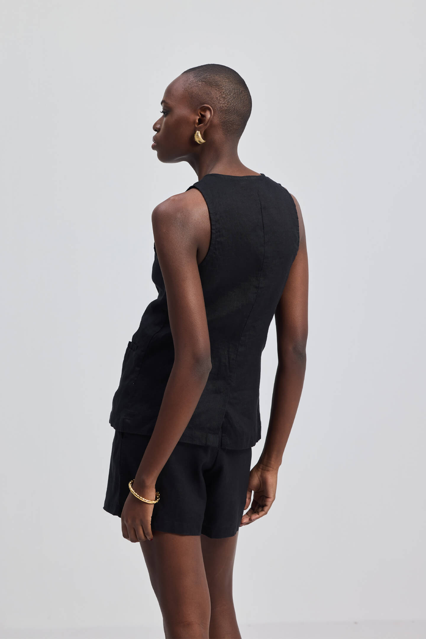 Reistor Hemp Vest Jacket in Black