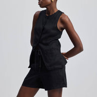 Reistor Hemp Vest Jacket in Black