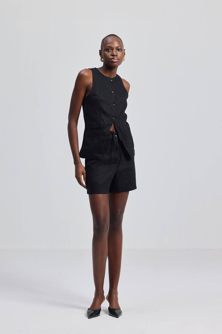 Reistor Hemp Vest Jacket in Black