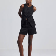 Reistor Hemp Vest Jacket in Black