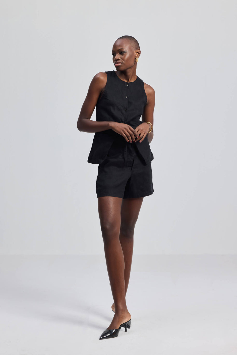 Reistor Hemp Vest Jacket in Black