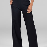 KiraGrace HIGH WAIST WIDE LEG PANT: BLACK PONTE