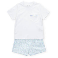 Hudson Boys' Short Set - School Plaid Blue