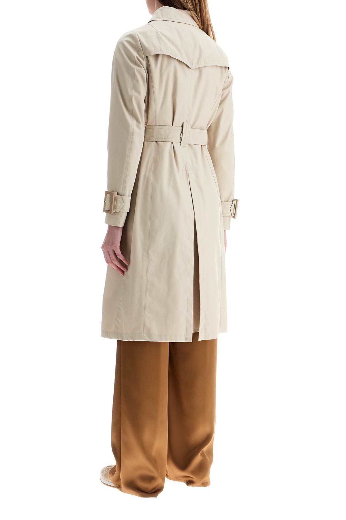 HERNO Delon Beige Cotton Double-breasted Trench Coat With Adjustable Sleeves