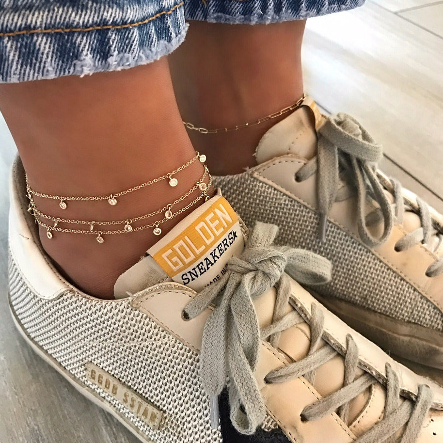 Zoe Lev 14k Gold Open Link Chain Anklet