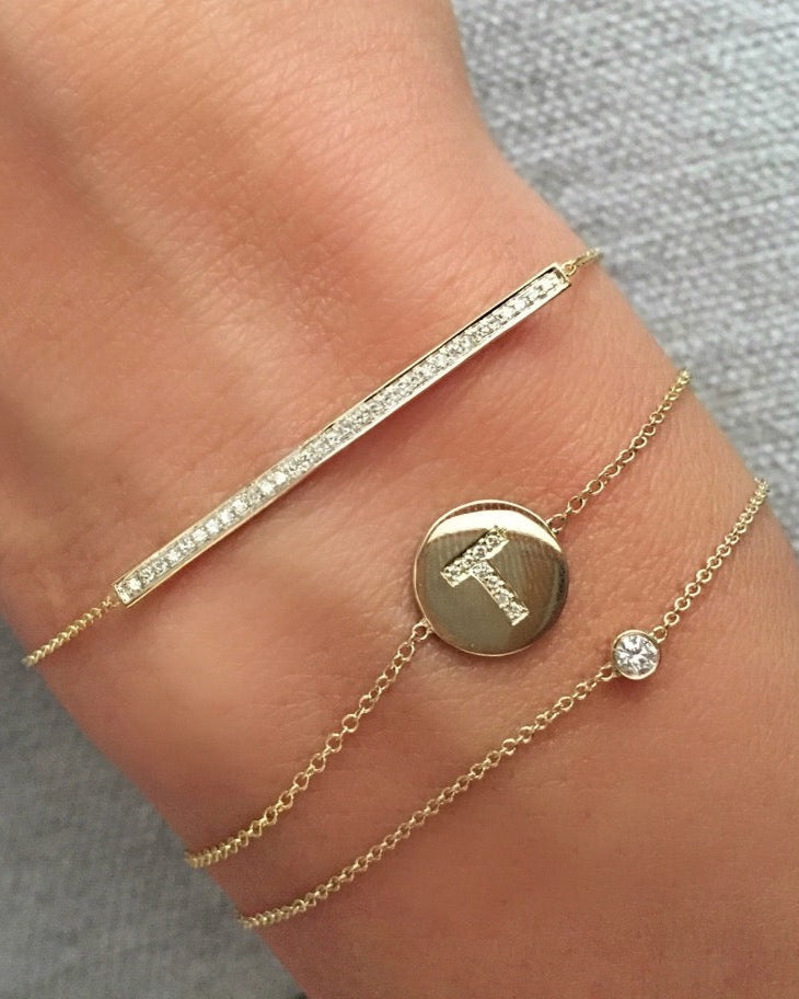Zoe Lev Small Bezel Diamond Bracelet