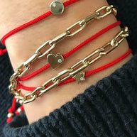 Zoe Lev 14k Gold Star With Diamond Fortune Bracelet