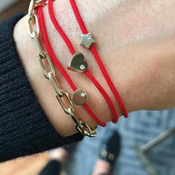 Zoe Lev 14k Gold Heart With Diamond Fortune Bracelet