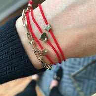 Zoe Lev Heart With Diamond Fortune Bracelets - Mommy + Me