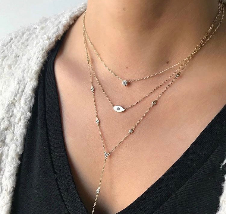 Zoe Lev Diamond Evil Eye Necklace