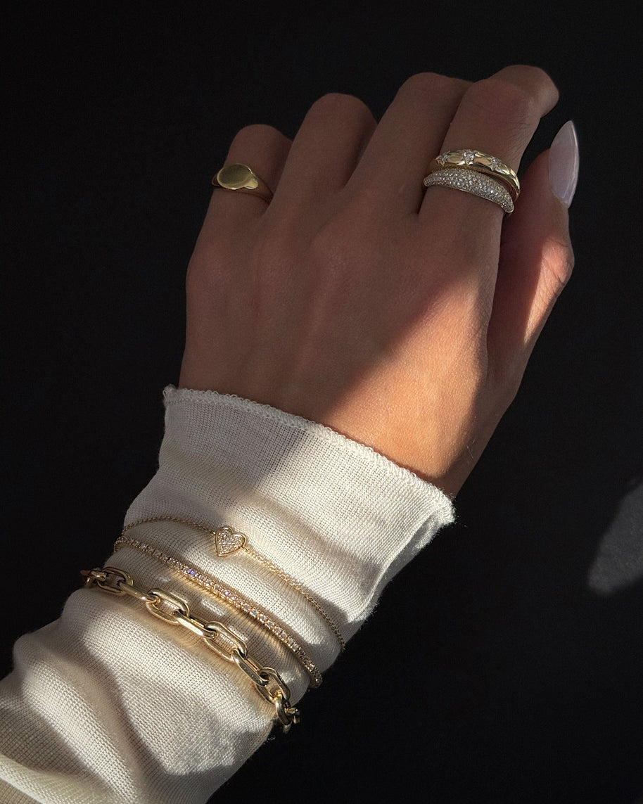 Zoe Lev Diamond Heart Bracelet