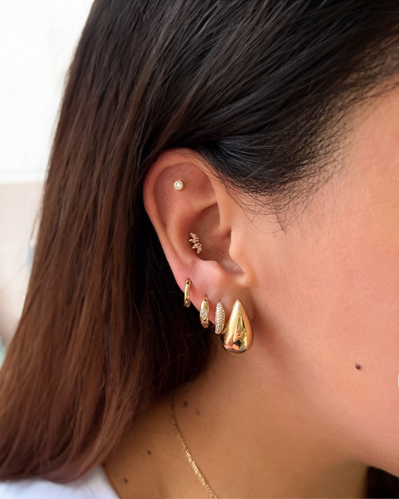 Zoe Lev Bezel Diamond Stud Earrings