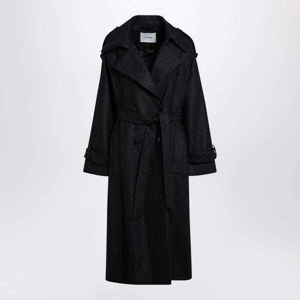 IVY OAK Anthracite Grey Wool Overcoat