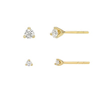 Zoe Lev 3 Prong Diamond Stud Earrings