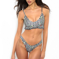 Gianine ISABELLE BIRDS & STRIPES Bikini Top