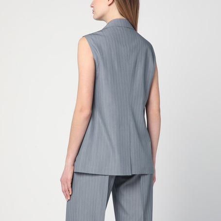 Tagliatore Grey Pinstripe Double Breasted Waistcoat