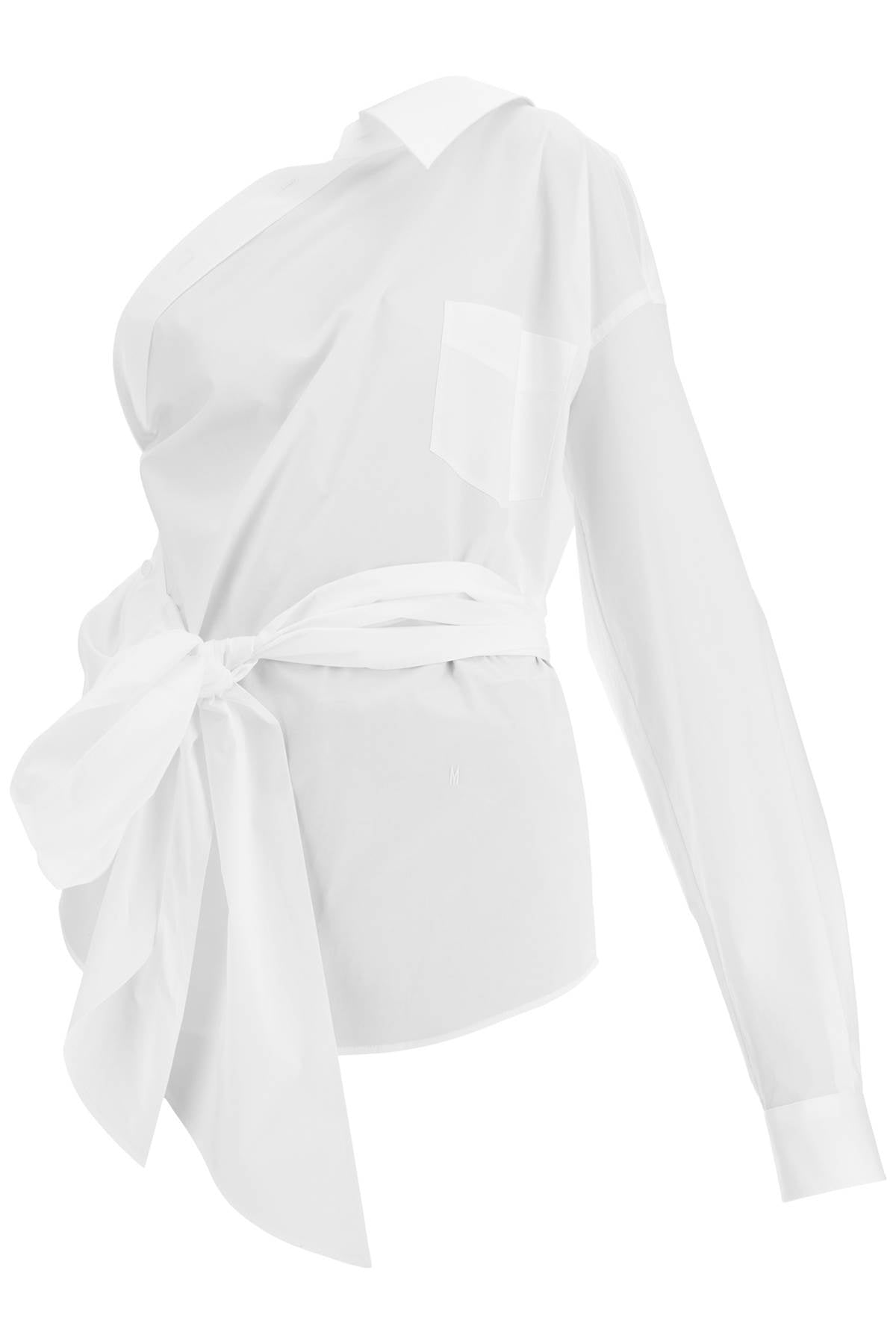 Moschino One-Shoulder Poplin Stretch Top