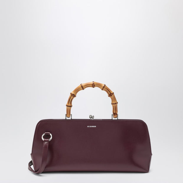 Jil Sander Small Goji Bamboo Bag In Burgundy
