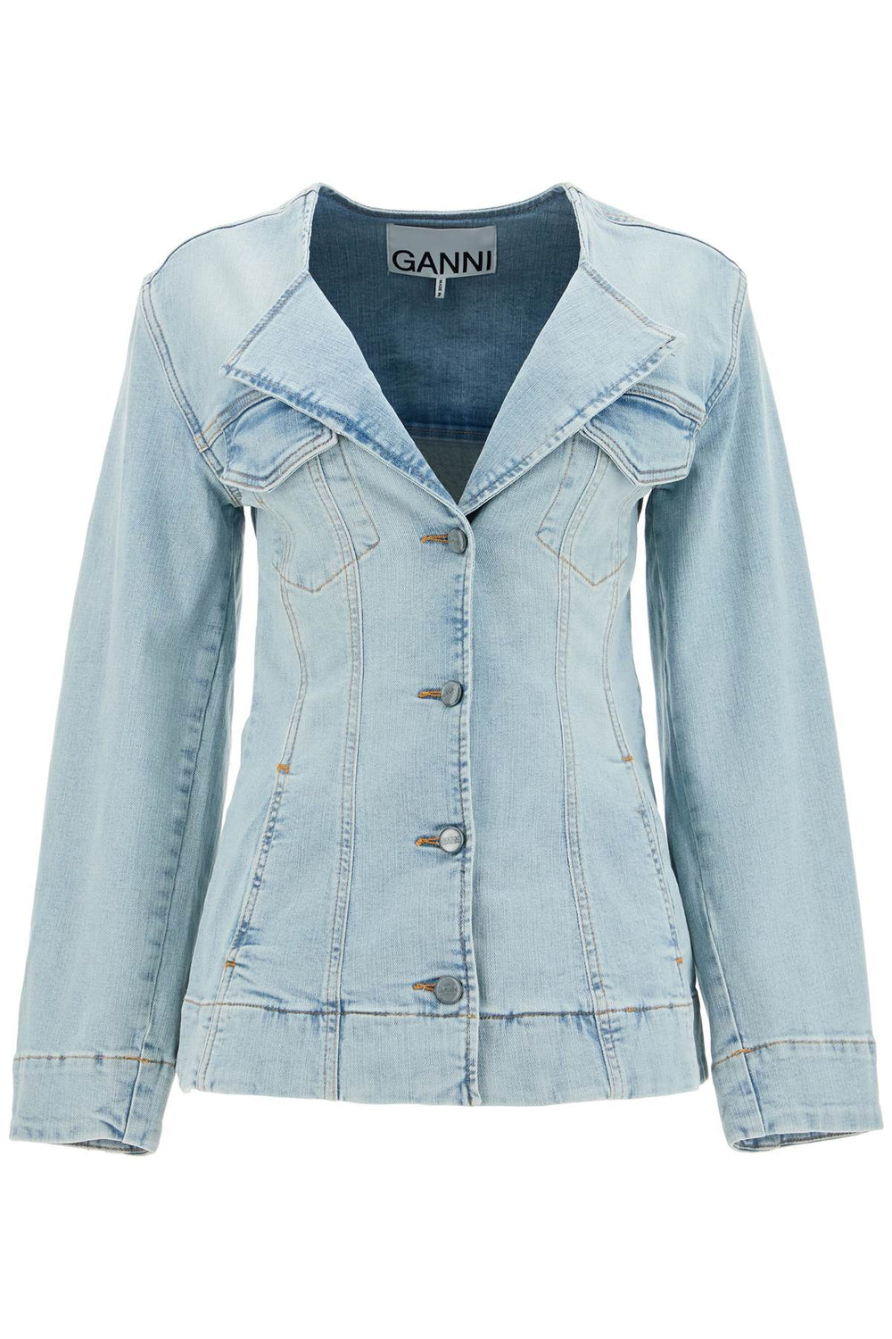 Ganni Stretch Denim Blazer