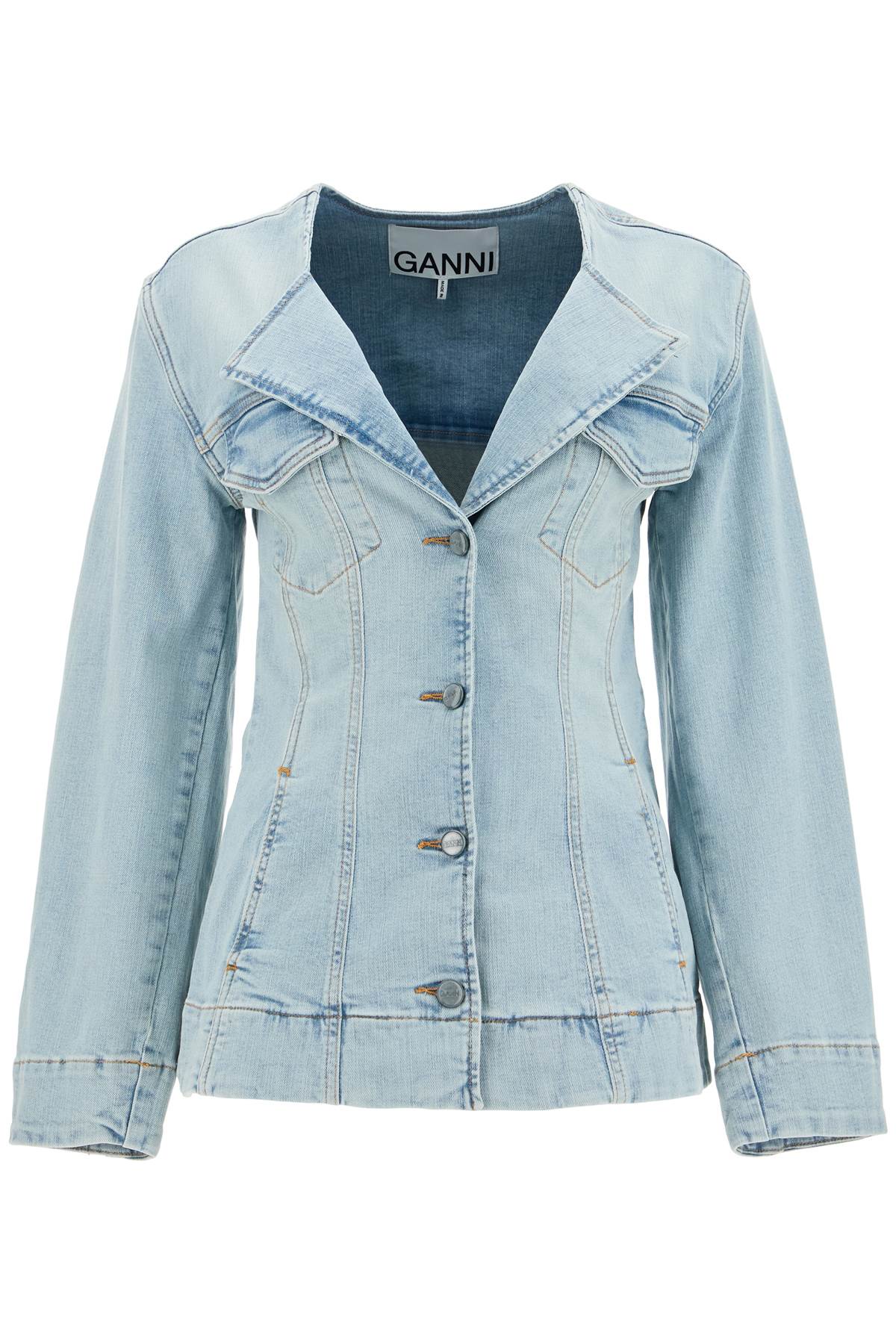 Ganni Stretch Denim Blazer