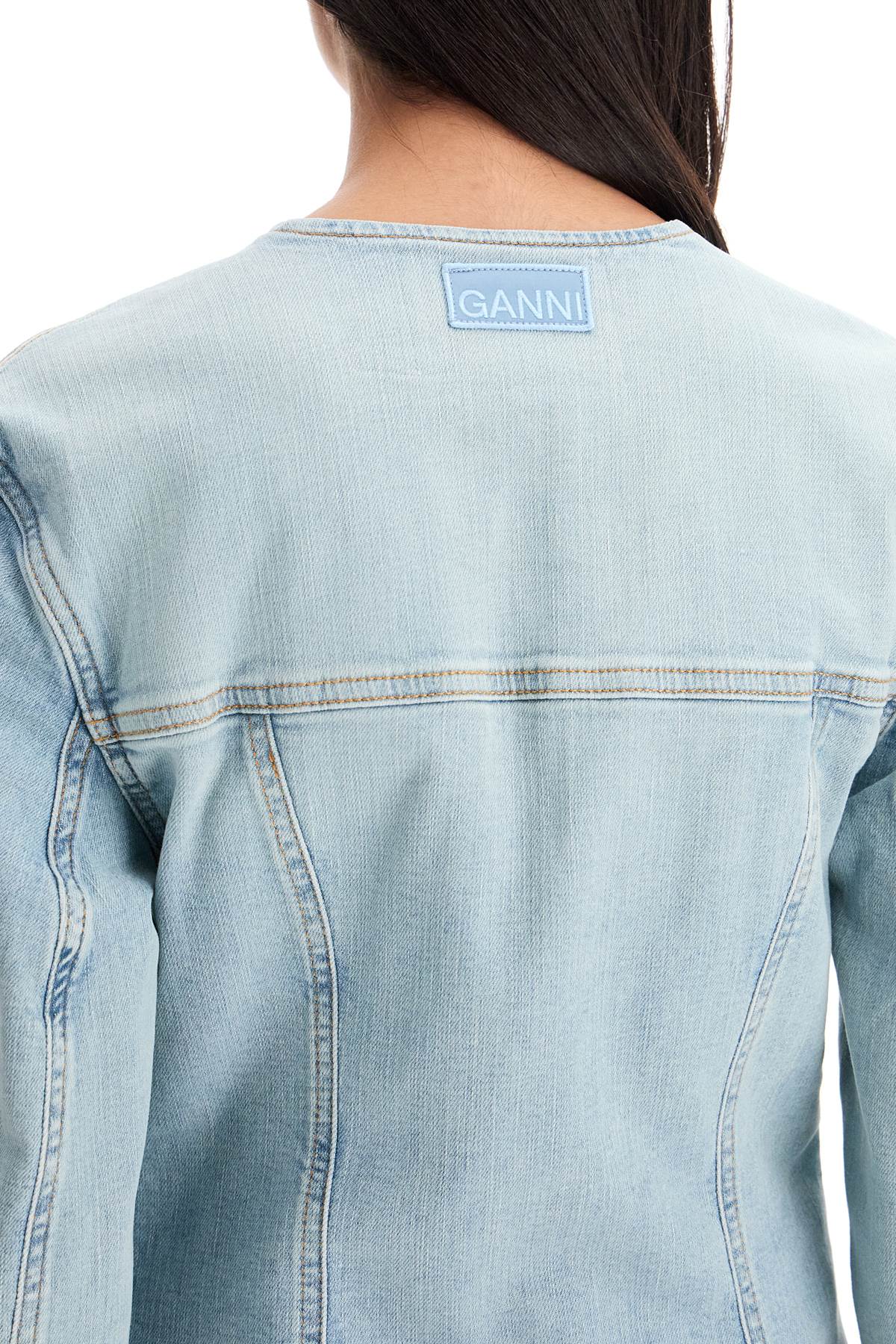 Ganni Stretch Denim Blazer