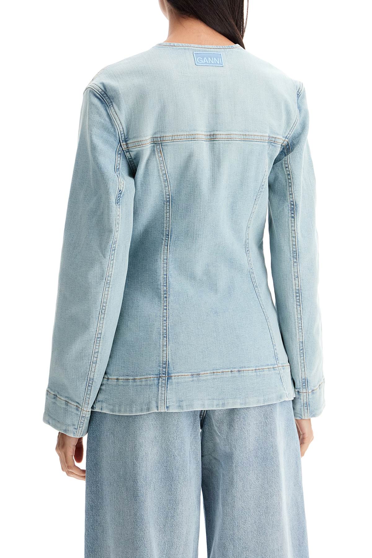 Ganni Stretch Denim Blazer