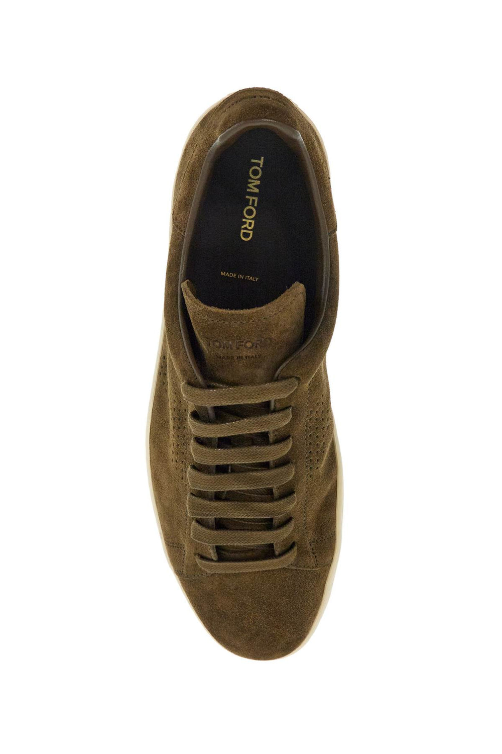 Tom Ford Khaki Suede Low Top Sneakers