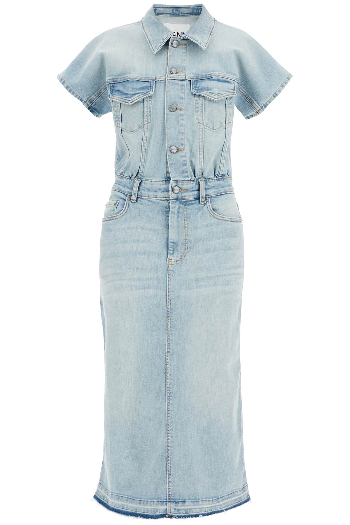 Ganni Stretch Denim Midi Dress