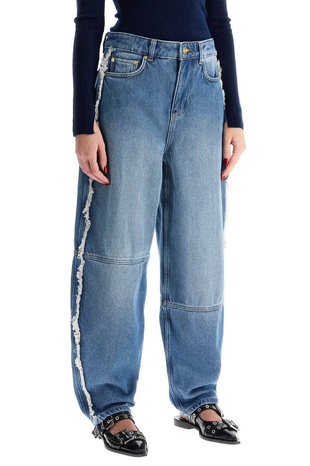 Ganni Distressed Barrel Jeans