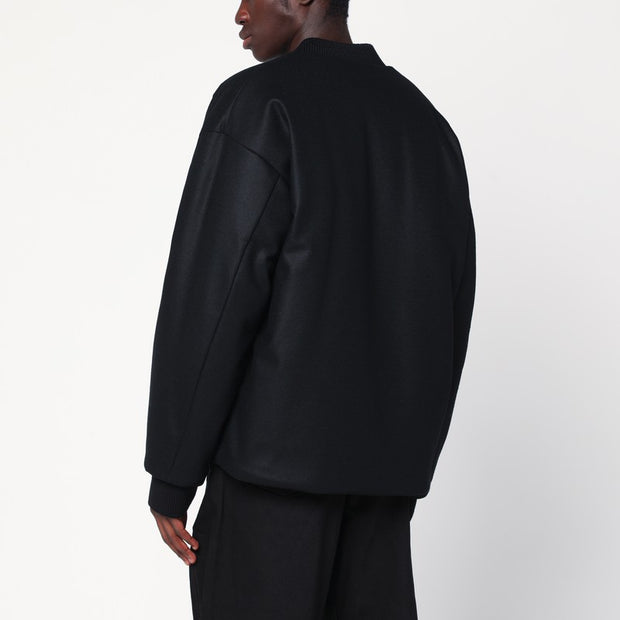 Jil Sander Black Wool Bomber Jacket