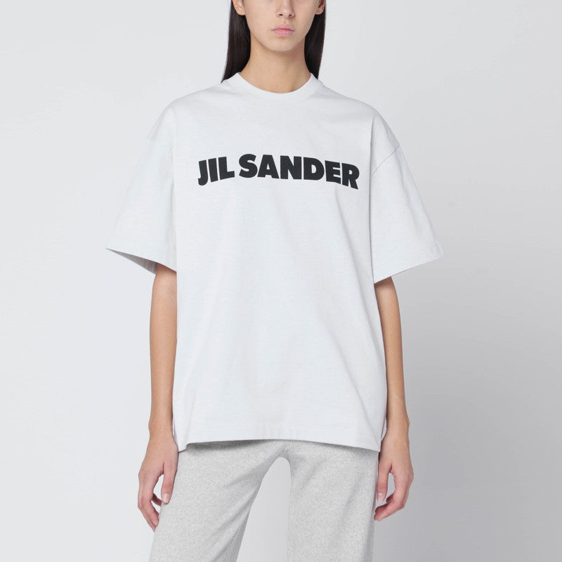 Jil Sander Light Grey Oversized T-shirt With Logo Print