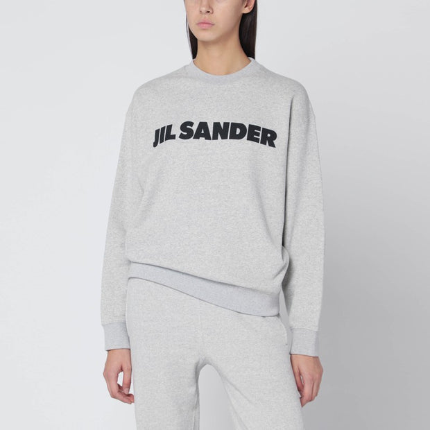 Jil Sander Light Grey Sweatshirt With Logo Print