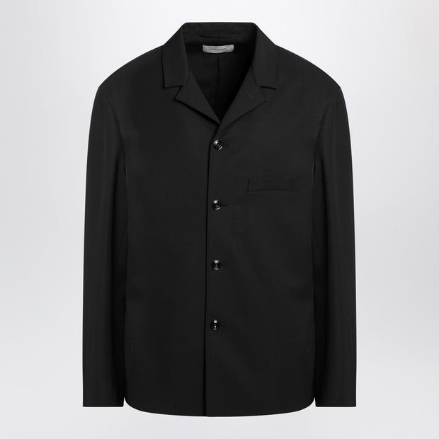 LEMAIRE Black Overshirt Jacket In Wool Blend