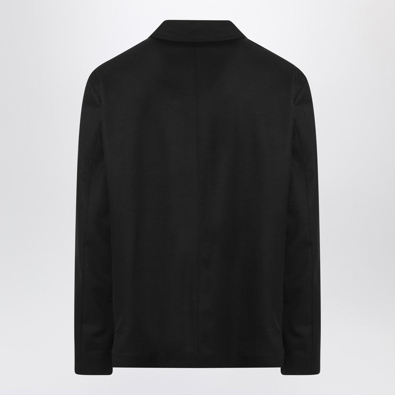 LEMAIRE Black Overshirt Jacket In Wool Blend
