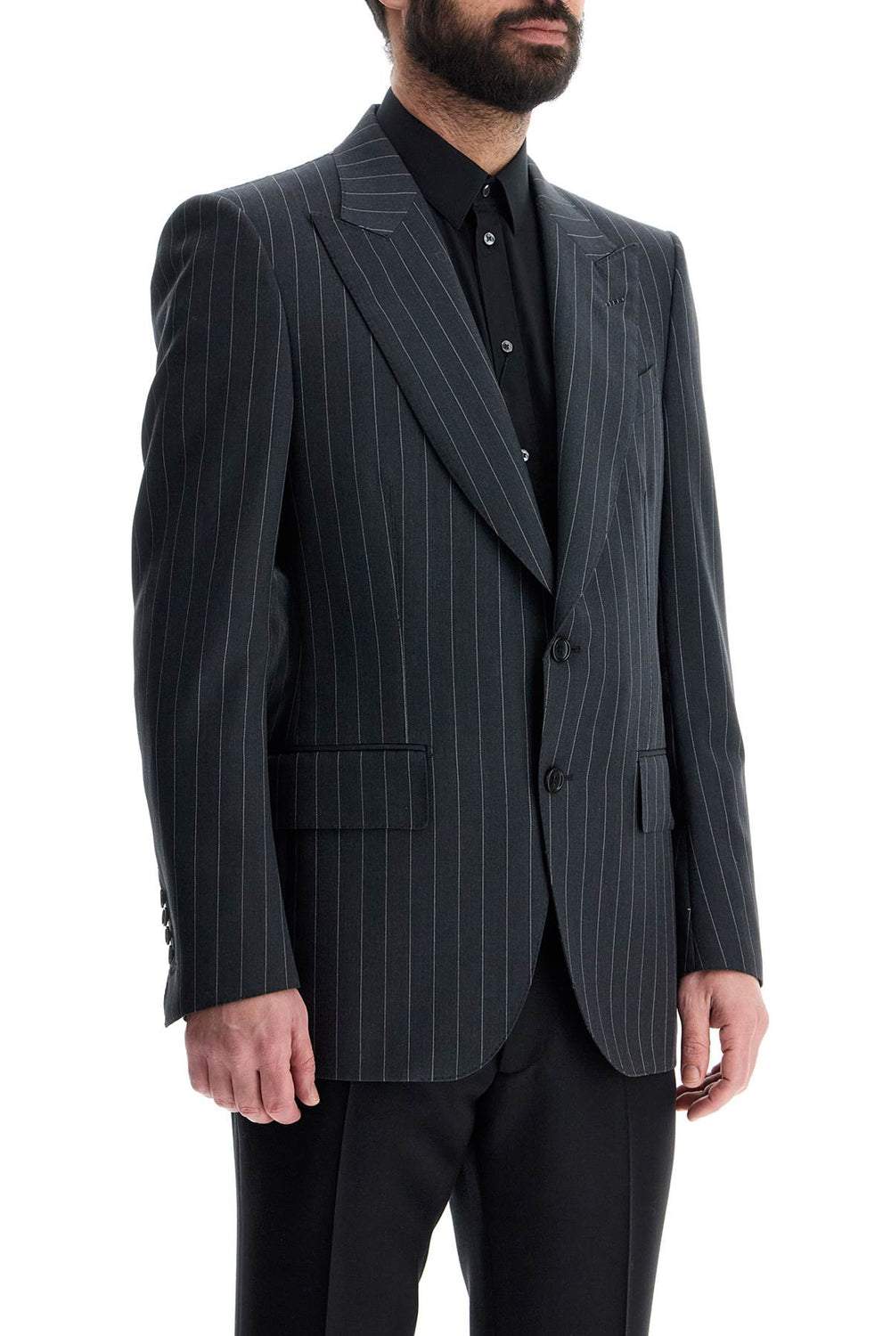 Tom Ford Slim Fit Single-breasted Jacket Dark Grey Virgin Wool