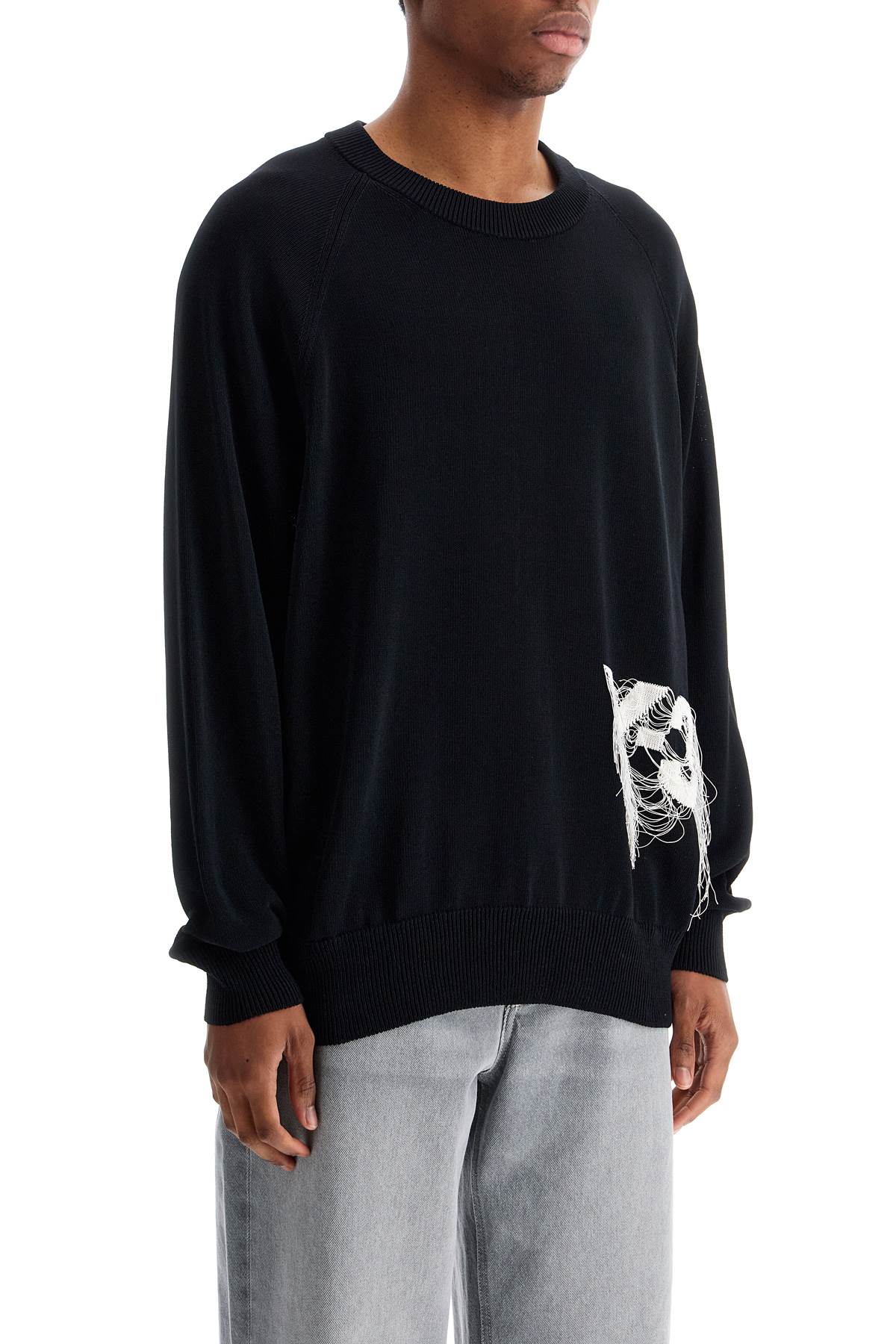 Y-3 Black Recycled Polyester Sweater With Embroidered Logo