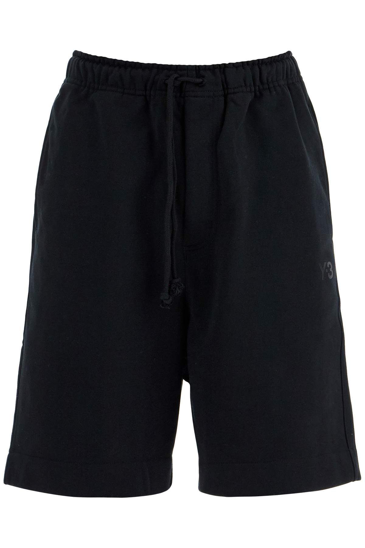 Y-3 High-waisted Black Cotton Sports Shorts