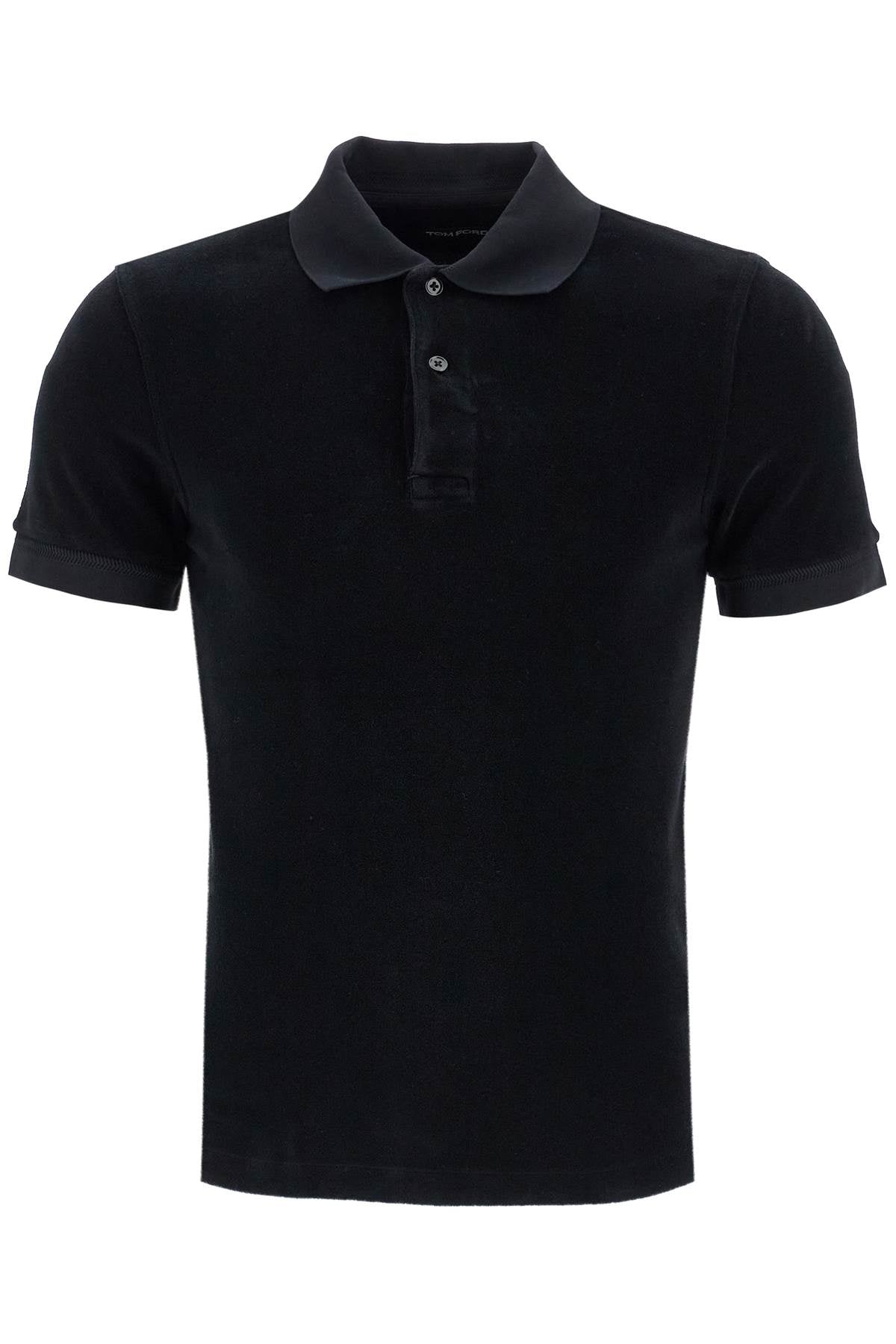 Tom Ford Black Cotton Polo Shirt With Classic Collar