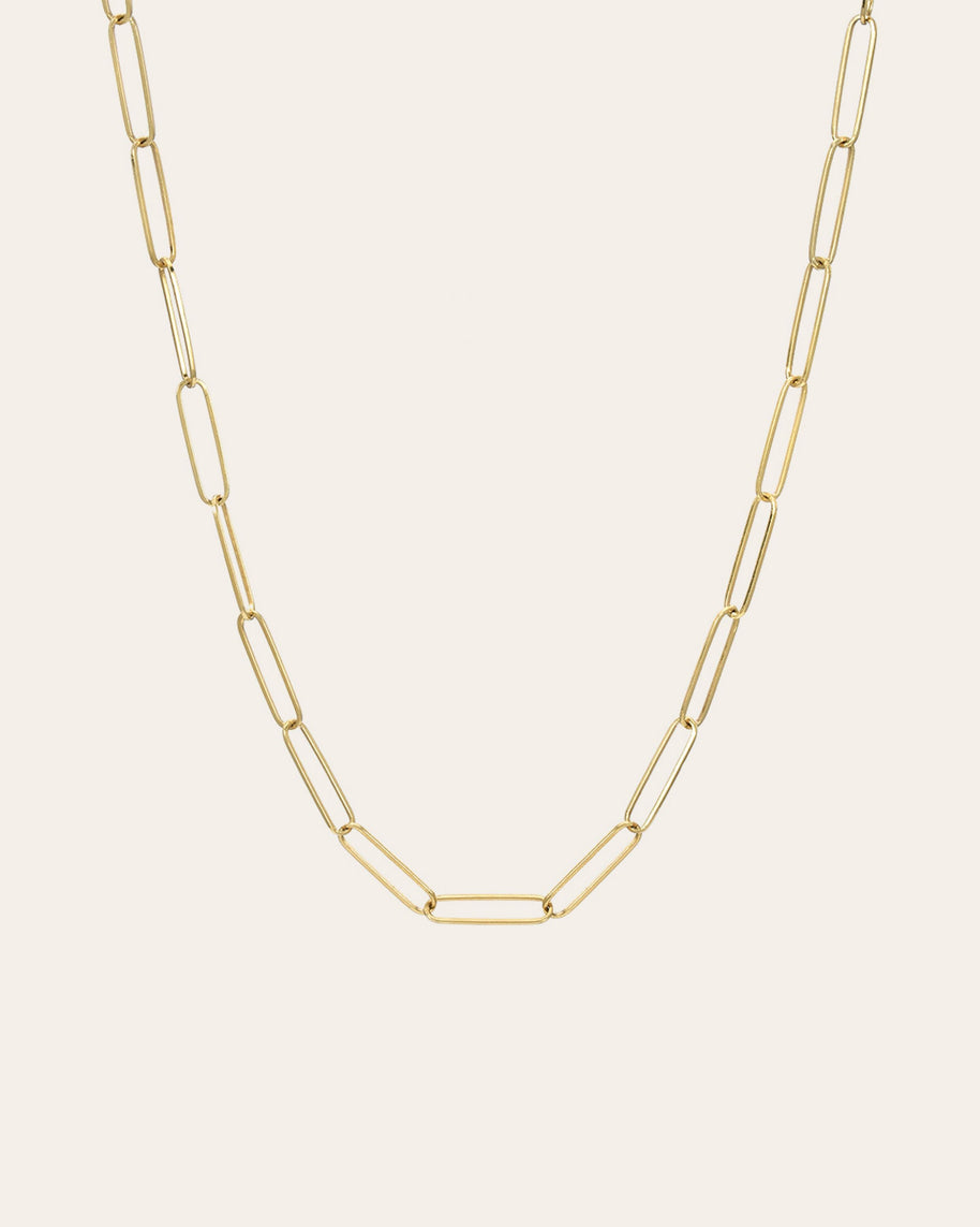 Zoe Lev 14k Gold Paper Clip Chain Necklace