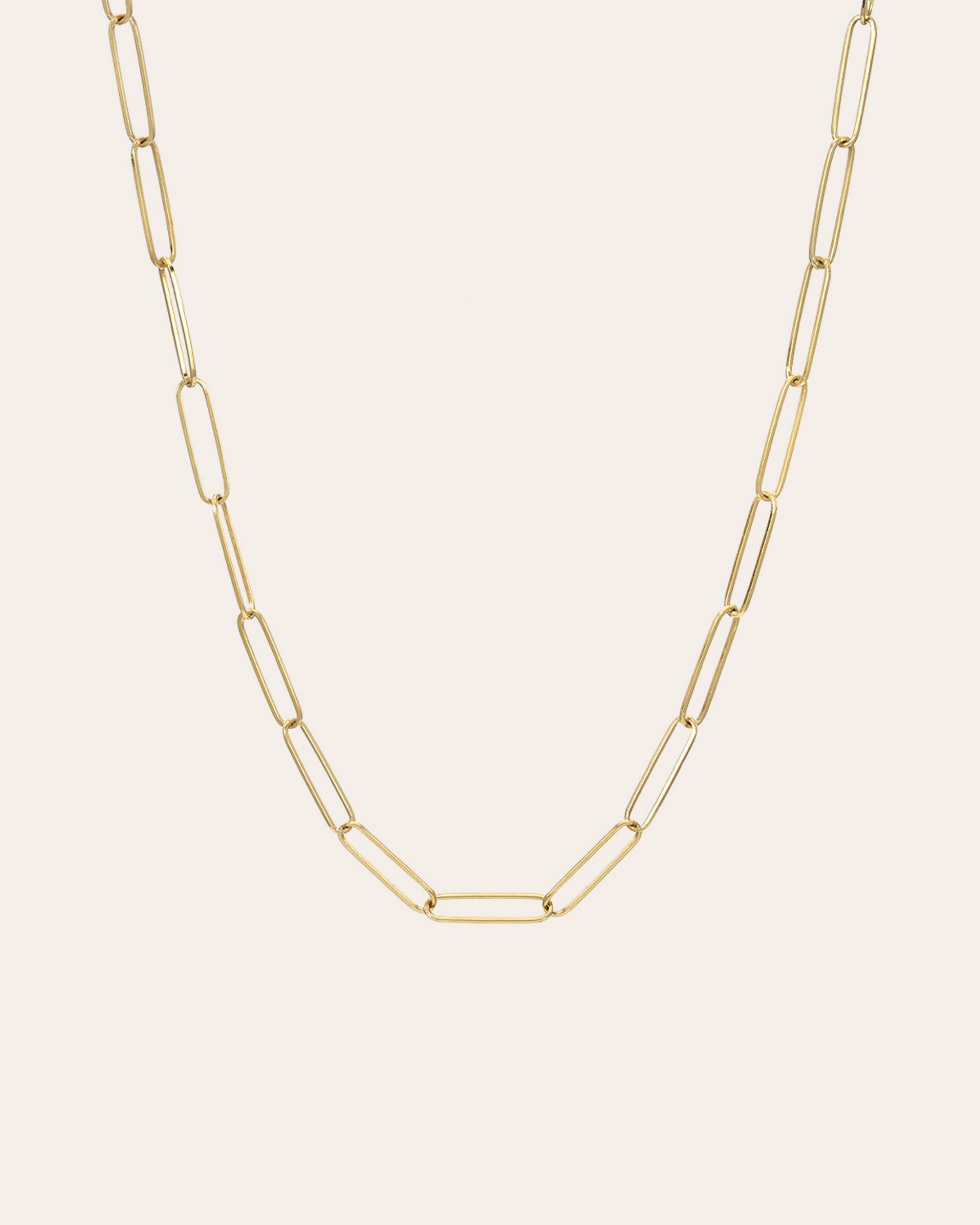 Zoe Lev 14k Gold Paper Clip Chain Necklace